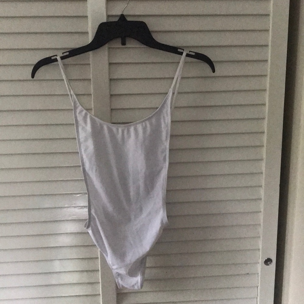 White one piece bathing suit